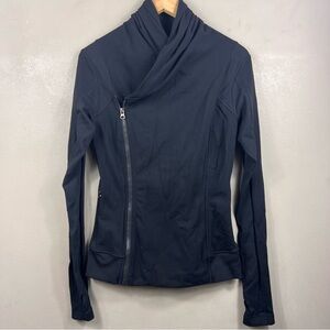 lululemon athletica Black Asymmetrical Zip Bomber Jacket
